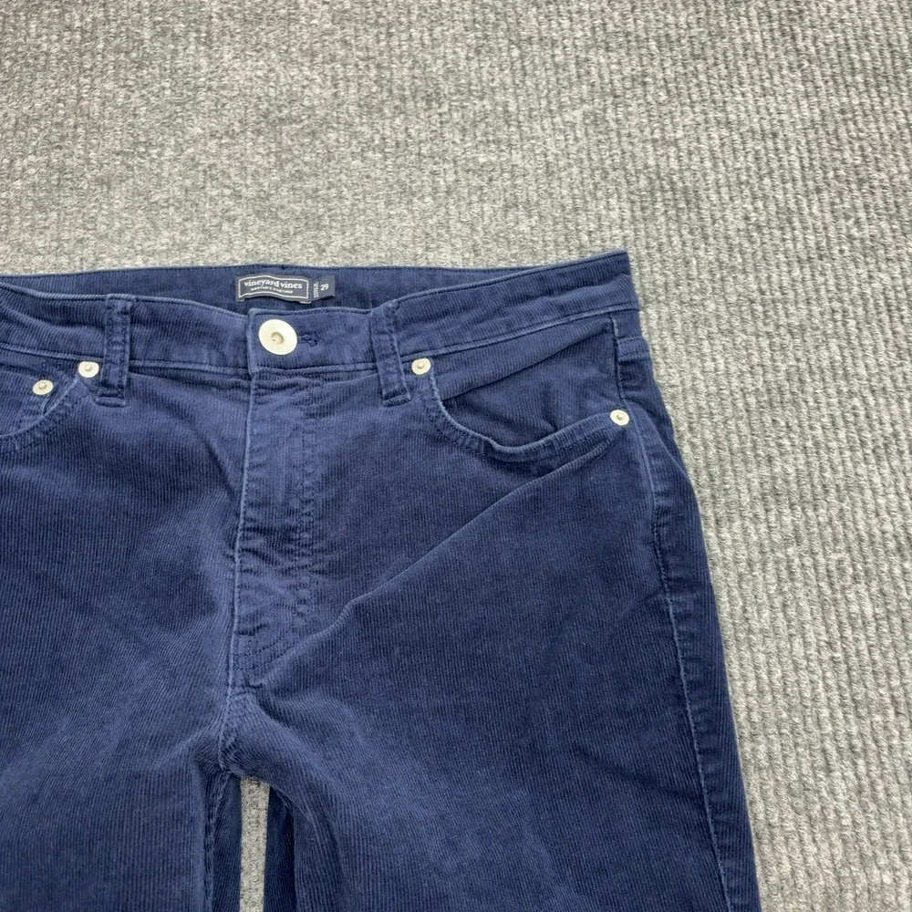 Vineyard Vines Pants Womens 29 Blue Cotton Viscose Corduroy Flare‎ Preppy Casual